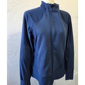 MONDETTA Woman's Blue Zip Up Active Athletic Jacket Size Large